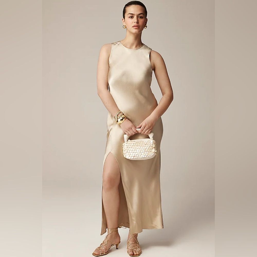 J. Crew Women’s High-neck Slip Dress in Luster Crepe Size 6 NWT #BY911